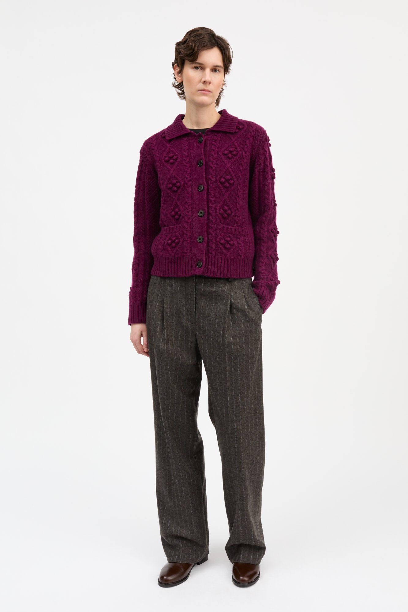 Skall Studio Alvilda cardigan Cardigan Dark berry