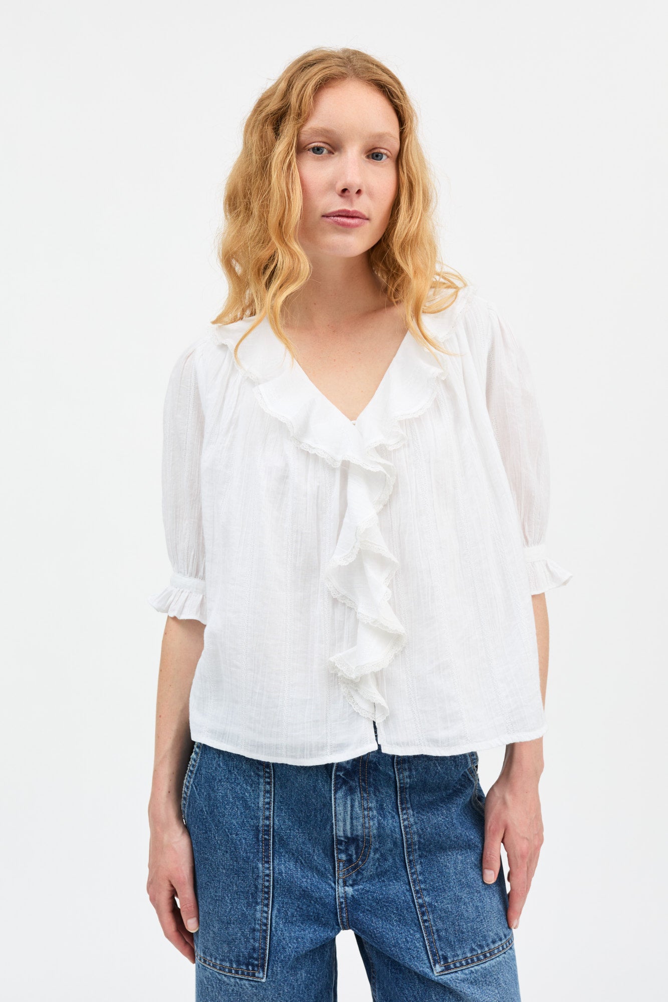 Skall Studio Clea blouse Blouse Optic white