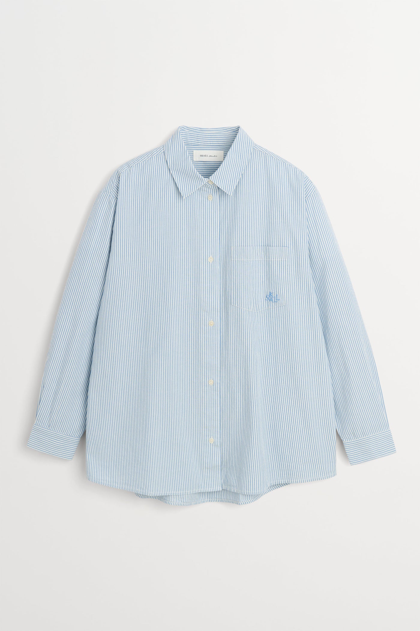 Skall Studio Edgar shirt oxford Shirt Light blue/White stripe