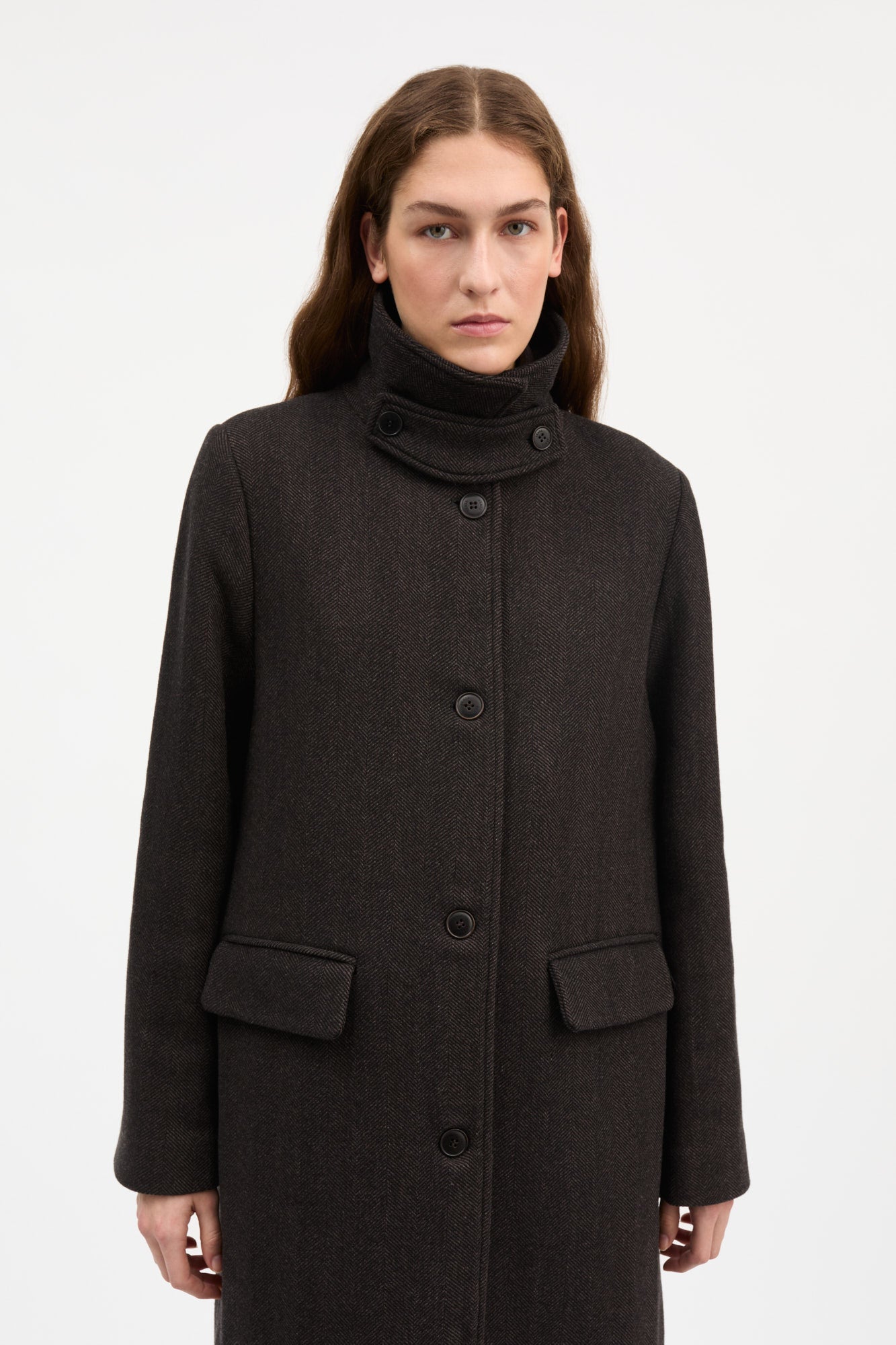Skall Studio Ernest coat Coat Brown herringbone