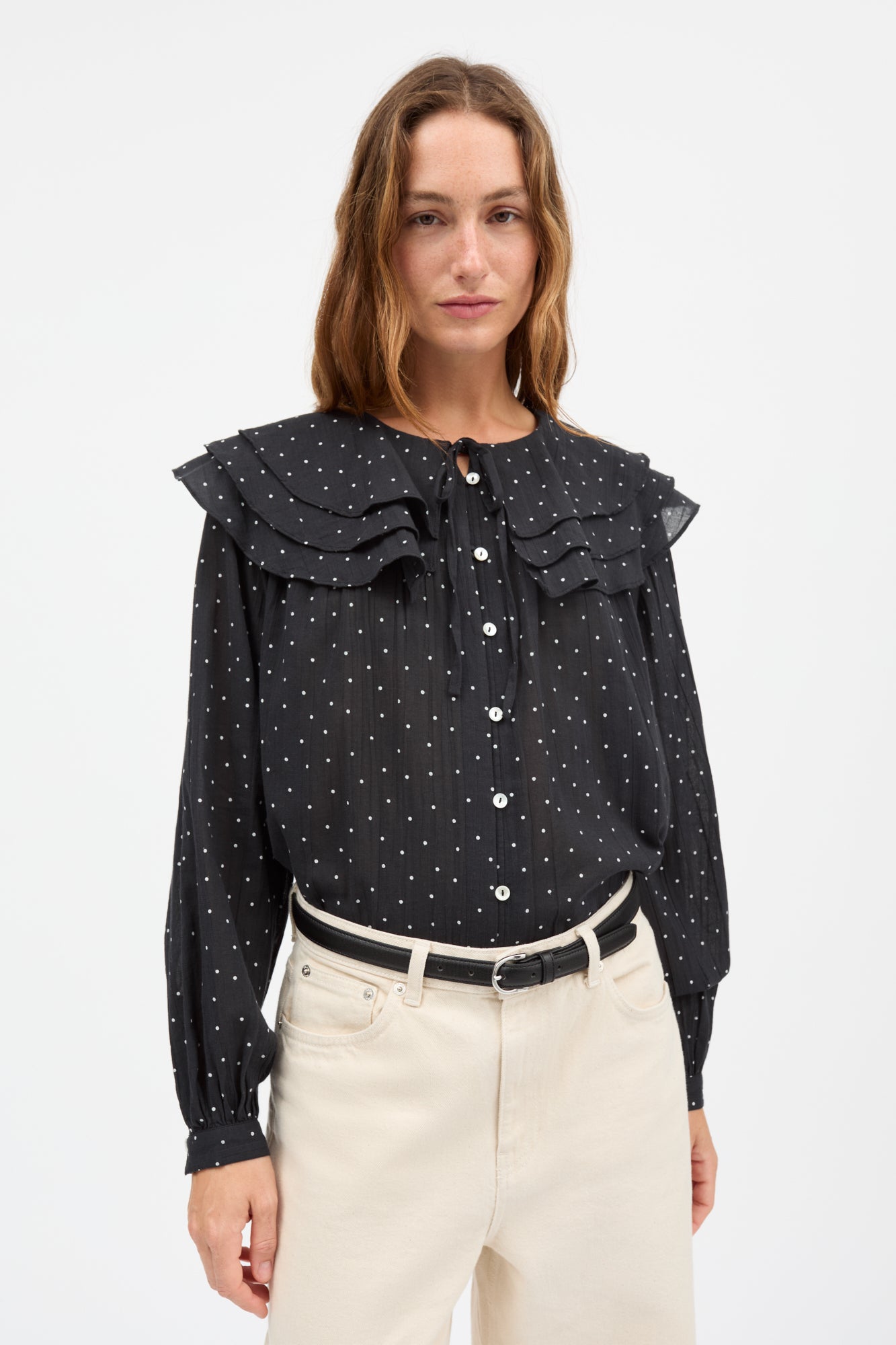 Skall Studio Lilou shirt Shirt Black/White dot