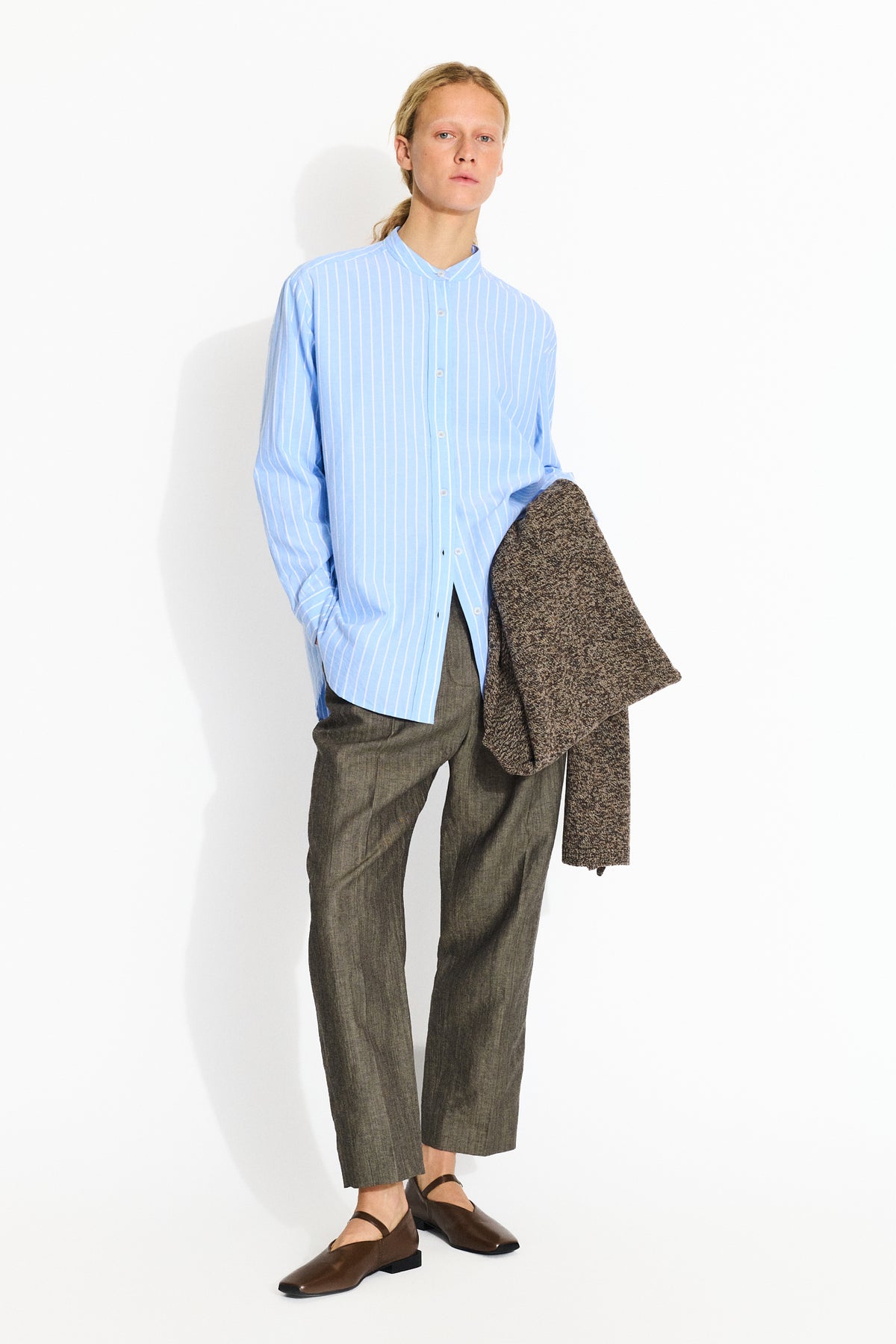 Skall Studio Lorenzo shirt Shirt Light blue/Off-white stripe