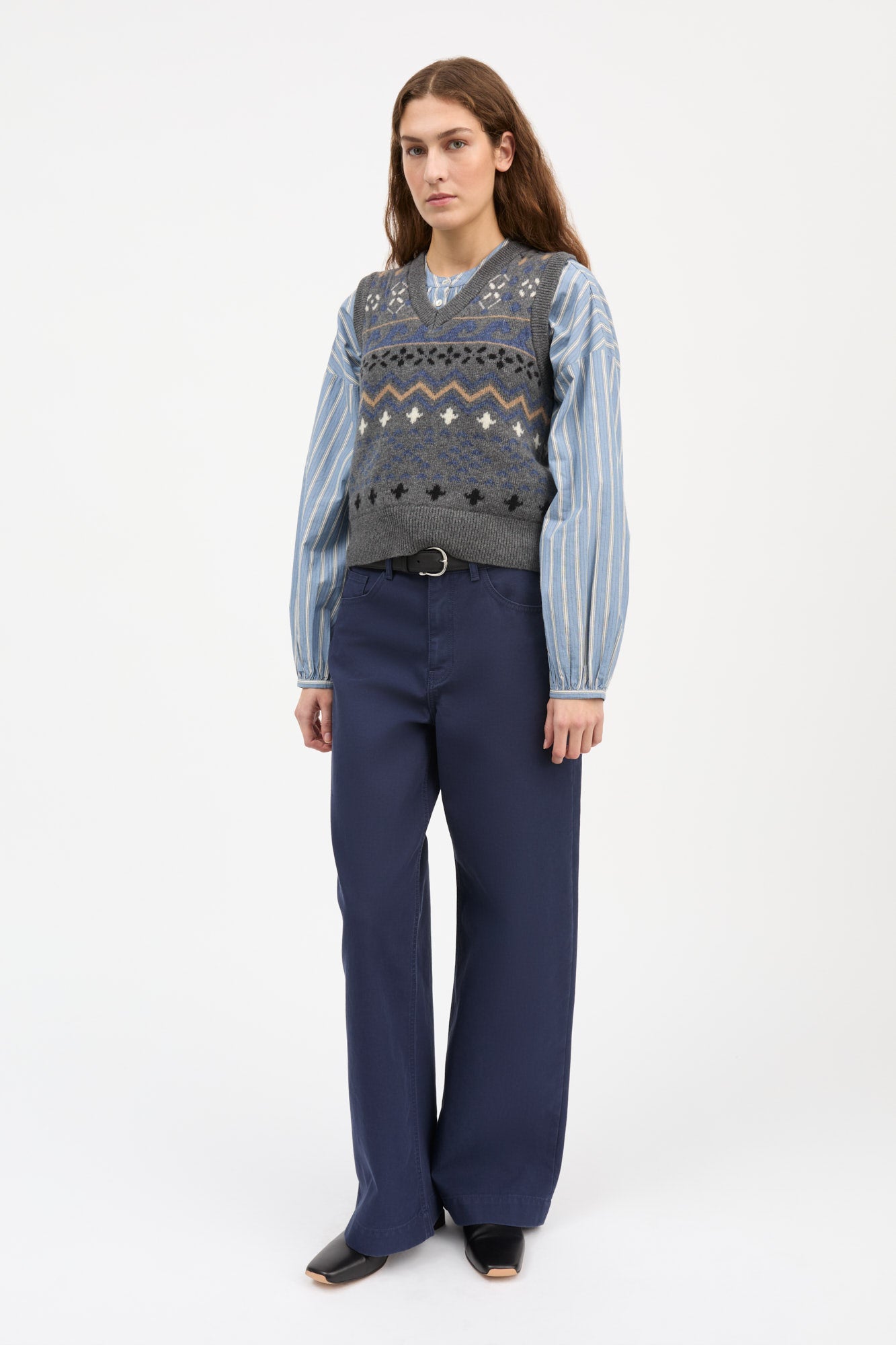 Skall Studio Misty vest Vest Grey jacquard