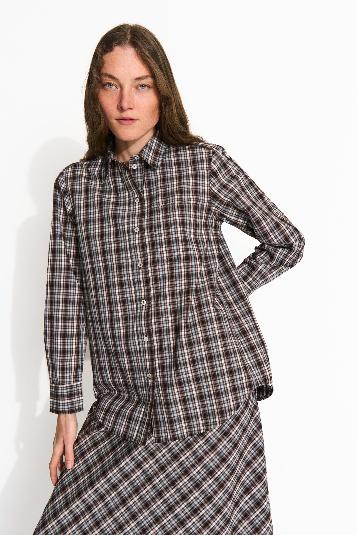 Skall Studio Nico shirt Shirt Brown/Blue check