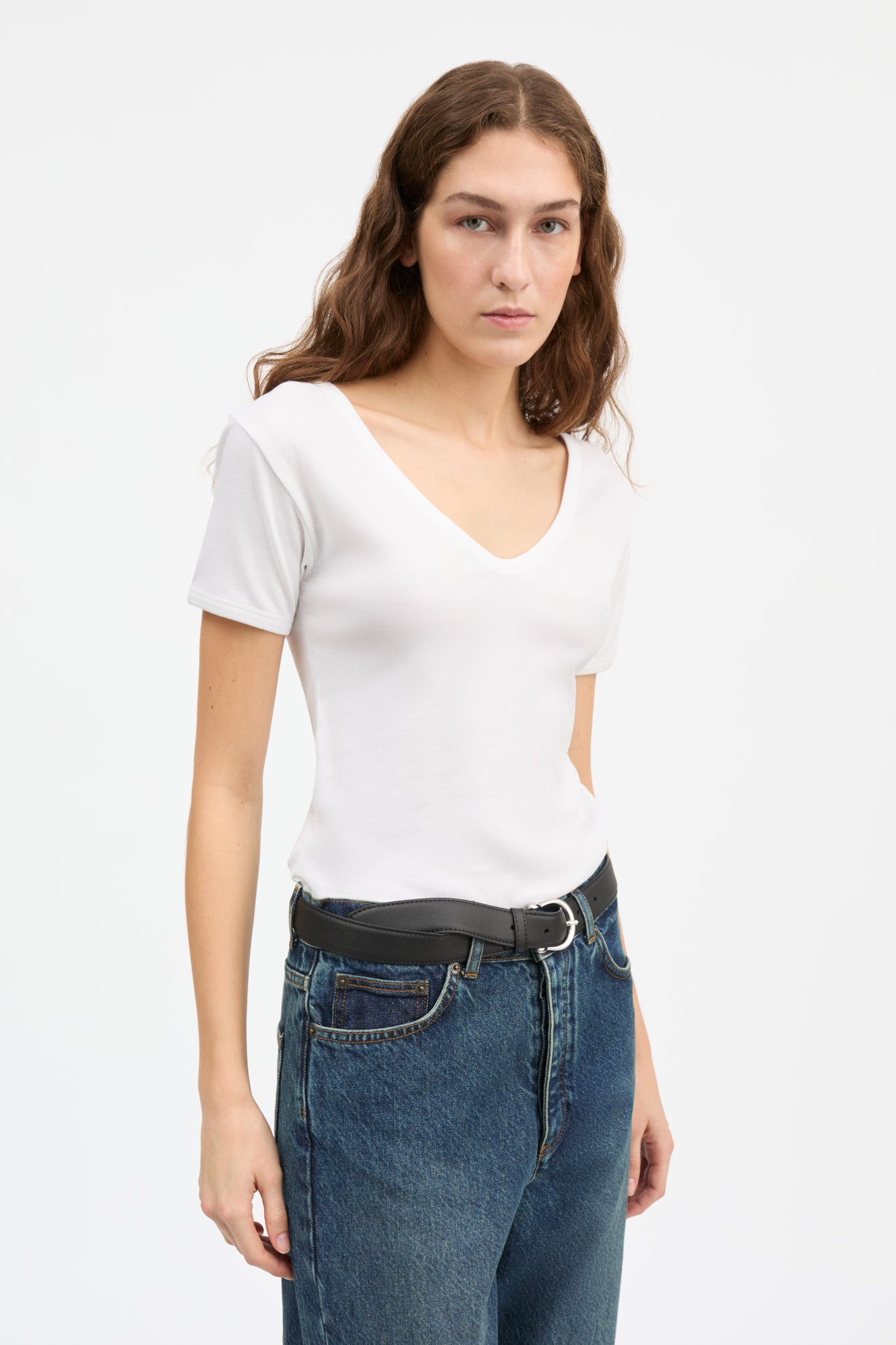 Skall Studio Seventies v-neck tee Tee Optic white