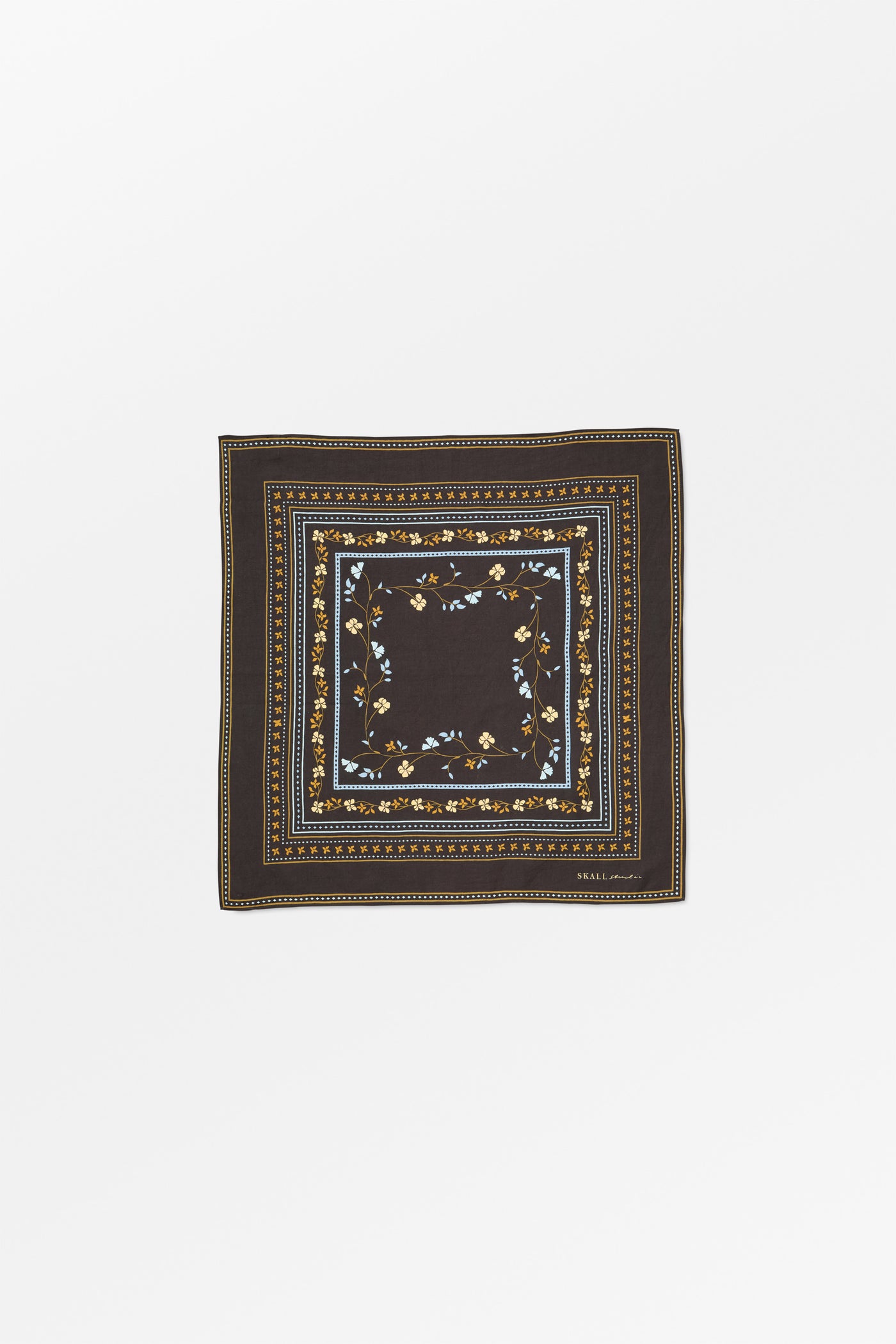 Skall Studio Skall floral scarf 55x55 Scarf Dark brown